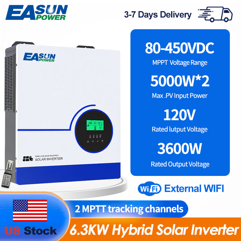 Grid Tie Inverter Limiter 2000W - EASUN POWER 6300W, onduleur solaire hybride,