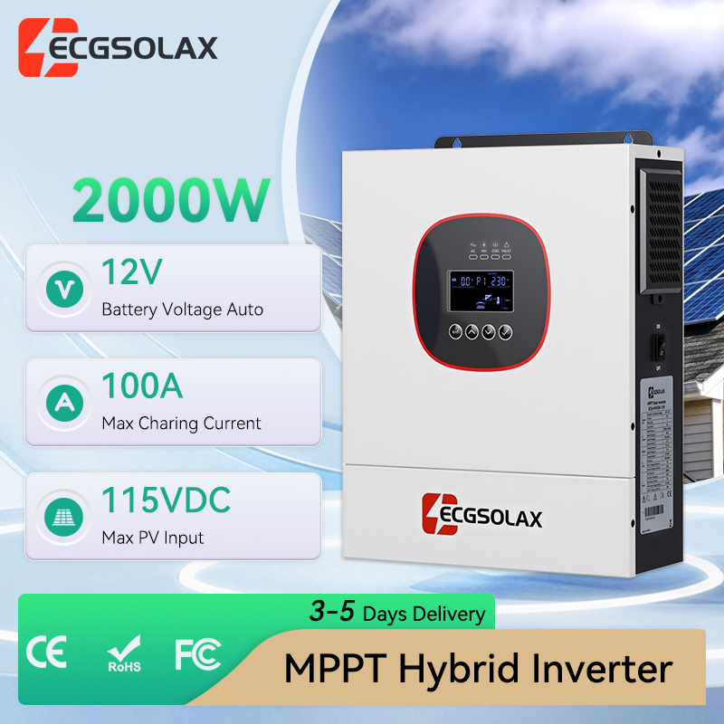 Grid Tie Inverter Limiter 2000W - ECGSOLAX 2000W 12V Onduleur Solaire Hybride