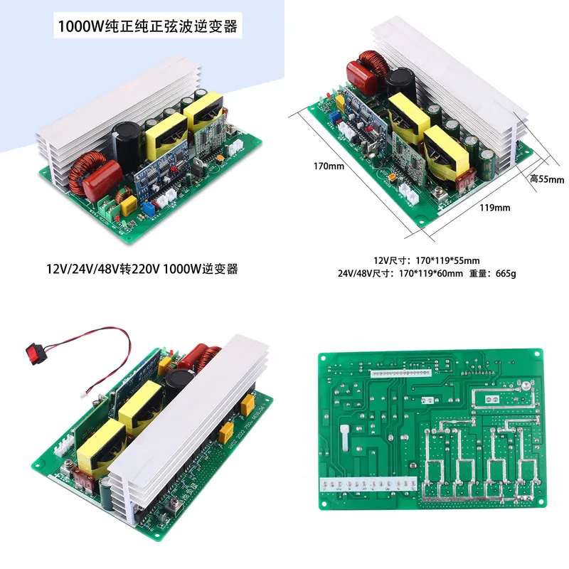 Pure Sine Wave Inverter Board 24V 48V - Module d'onduleur à onde sinusoïdale pure