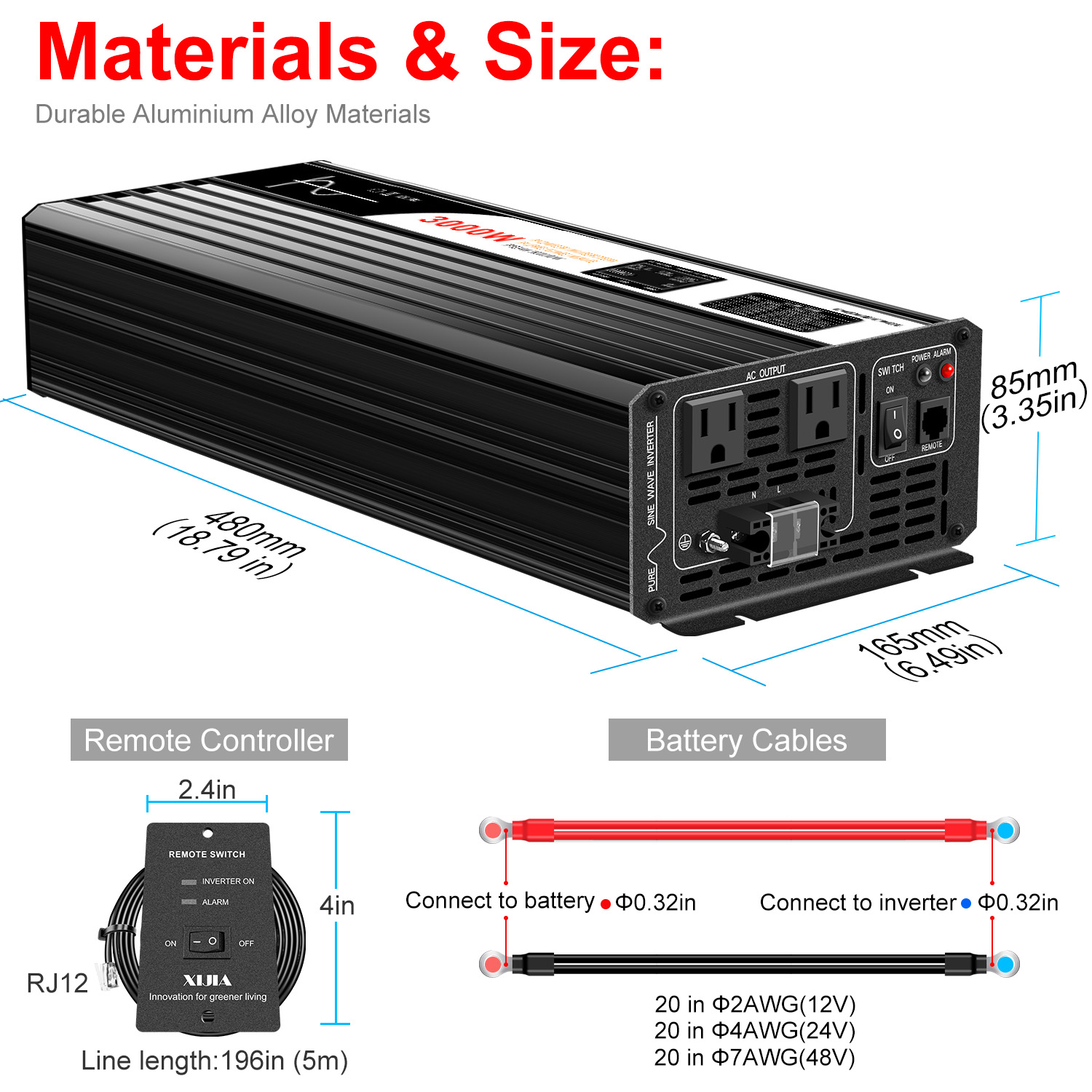 Convertisseur de puissance 300 - Inverter Pure Sine Wave 60Hz 120V 3000W avis et prix